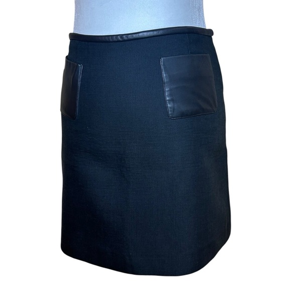 Maje - A-Line Mini Skirt, Lamb Leather Pockets - Size XS US (Size 34 FR), Black - Picture 4 of 16